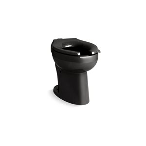 KOHLER Highcliff Ultra Floor-Mount Top Spud Fushometer Bowl in Black Black