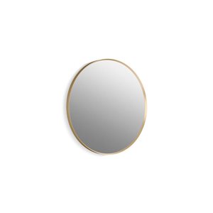 KOHLER Essential 28-in Round Framed Mirror in Moderne Brushed Gold