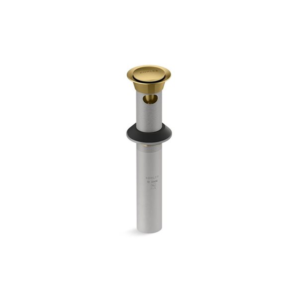 KOHLER Clicker Drain w/ Overflow in Vibrant Brushed Moderne Brass 25322 ...