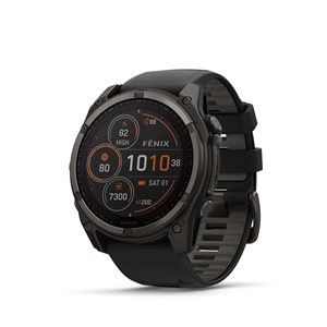 Garmin fēnix 8 Carbon Grey 51-mm Solar Sapphire Lens GPS Smartwatch w/ Black and Grey Band