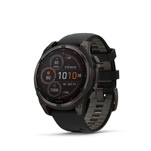 Garmin fēnix 8 Carbon Grey 47-mm Solar Sapphire Lens GPS Smartwatch w/ Black and Grey Band