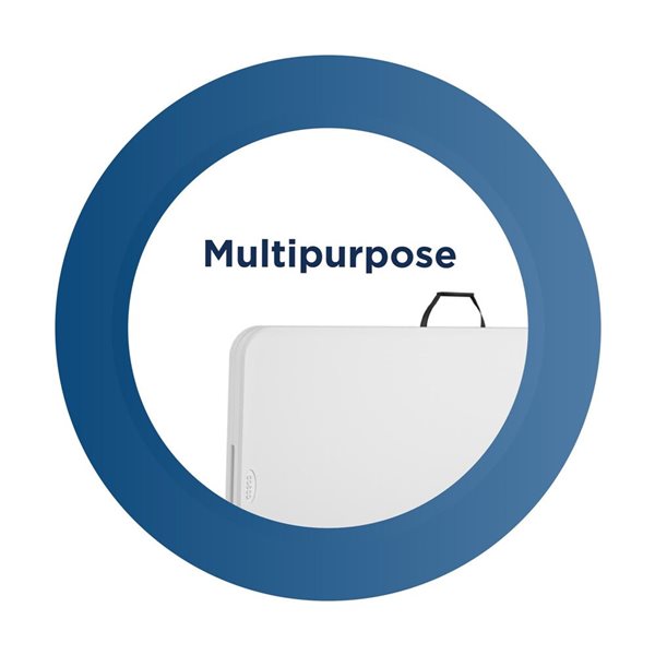 Cosco 8-ft L Black Blow-Moulded Resin Folding Banquet Table w/ Handle