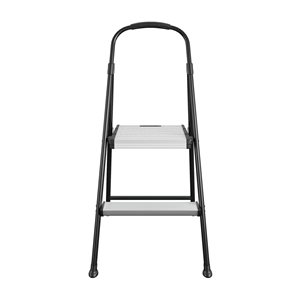 Cosco 2-Step Aluminum Folding Step Stool w/Rubber Hand Grip - Black