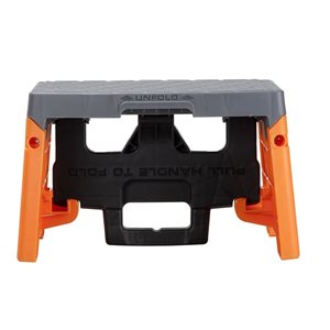 Cosco 1-Step Moulded Plastic Folding Step Stool - Black/Orange/Grey