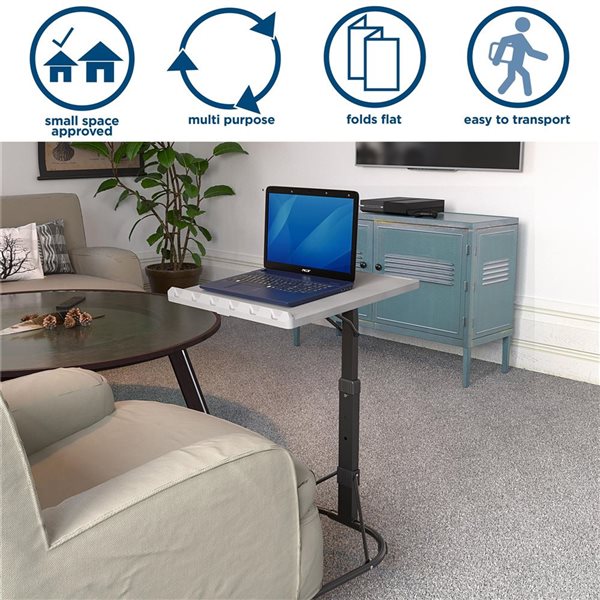 Cosco 17-in W Grey Resin Multifunctional Adjustable Height Folding Activity Table