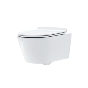 Cuvette de toilette murale ronde Bouticcelli 12 po h. blanche
