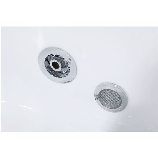 Baignoire jacuzzi autoportante rectangulaire Stella Bouticcelli 60 L. x 32 po l. en acrylique blanc avec drain à droite