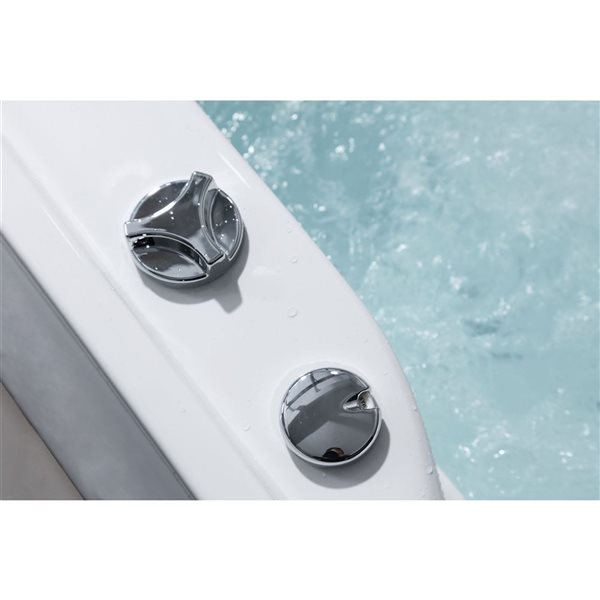 Baignoire jacuzzi autoportante rectangulaire Stella Bouticcelli 60 L. x 32 po l. en acrylique blanc avec drain à droite