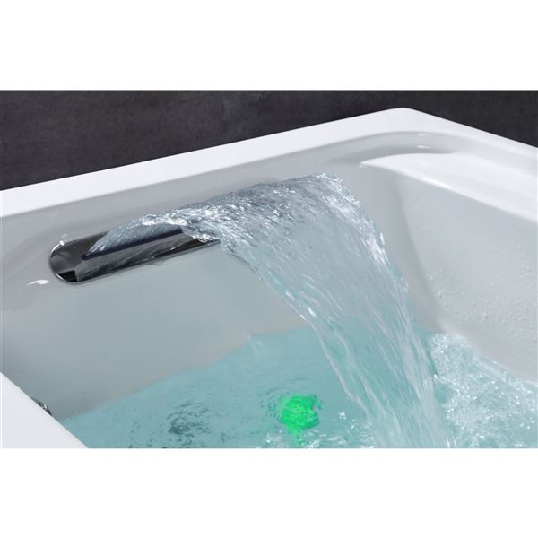 Baignoire jacuzzi autoportante rectangulaire Stella Bouticcelli 60 L. x 32 po l. en acrylique blanc avec drain à droite