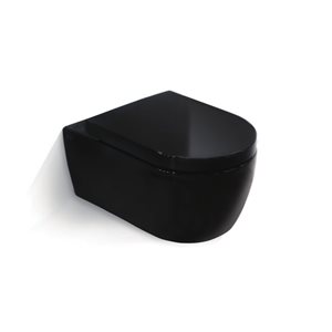 Cuvette de toilette murale ronde Bouticcelli 12 po h. noire