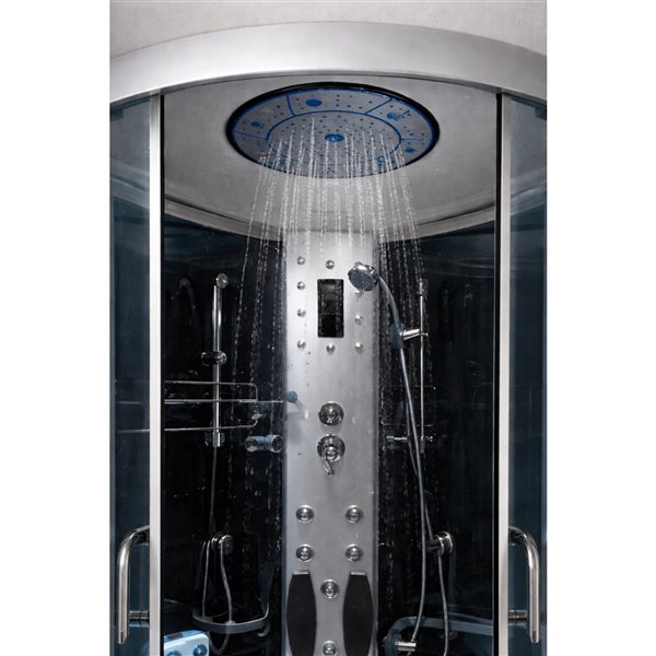 Bouticcelli Raymond Brushed Stainless Steel and Glass 36 x 36-in