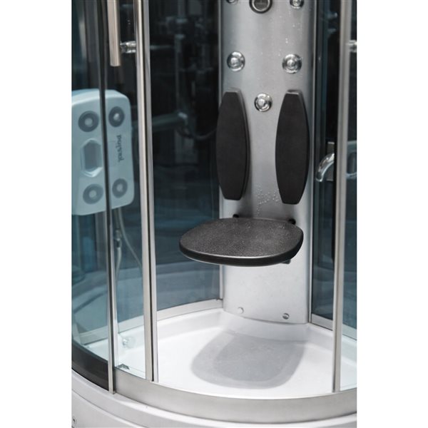 Bouticcelli Raymond Brushed Stainless Steel and Glass 36 x 36-in