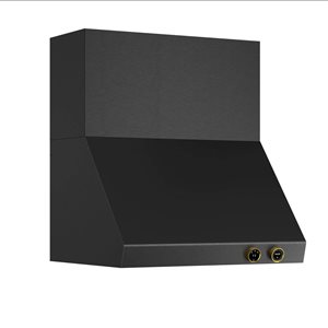 Kucht Pro-Style Wall Mount Range Hood 30-in 900 CFM in Titanium Stainless Steel with Gold Accents and Digital Controls