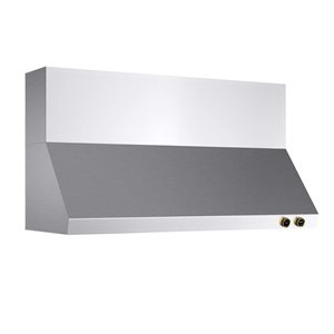 Hotte de cuisinière murale Pro-Style Kucht 60 po 900 pi³/min en acier inoxydable avec accents dorés et commandes numériques
