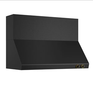 Kucht Pro-Style Wall Mount Range Hood 48-in 900 CFM in Titanium Stainless Steel with Gold Accents and Digital Controls