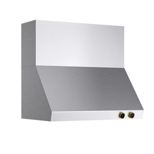 Kucht Pro-Style Wall Mount Range Hood 36-in 900 CFM in Stainless Steel with Gold Accents and Digital Controls