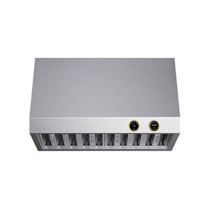 Kutch Pro-Style Under Cabinet Range Hood 30-in 900 CFM in Stainless Steel with Gold Accents and Digital Controls