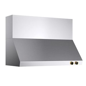 Kucht Pro-Style Wall Mount Range Hood 38-in 900 CFM in Stainless Steel with Gold Accents and Digital Controls
