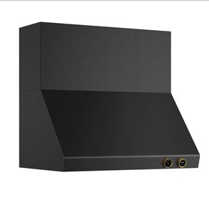 Kucht Pro-Style Wall Mount Range Hood 36-in 900 CFM in Titanium Stainless Steel with Gold Accents and Digital Controls