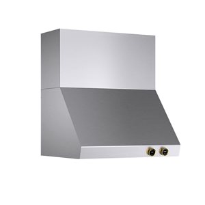 Kucht Pro-Style Wall Mount Range Hood 30-in 900 CFM in Stainless Steel with Gold Accents and Digital Controls