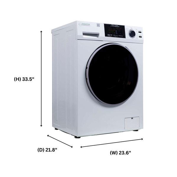 Equator Advanced Appliances All-in-One Washer-Dryer Ventless Zero Clearance 1.62-ft³/15-lb 110 V 1400 RPM - White
