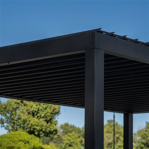 Backyard Discovery Sarasota 16 L x 10-ft W Black Metal Freestanding Louvred Pergola