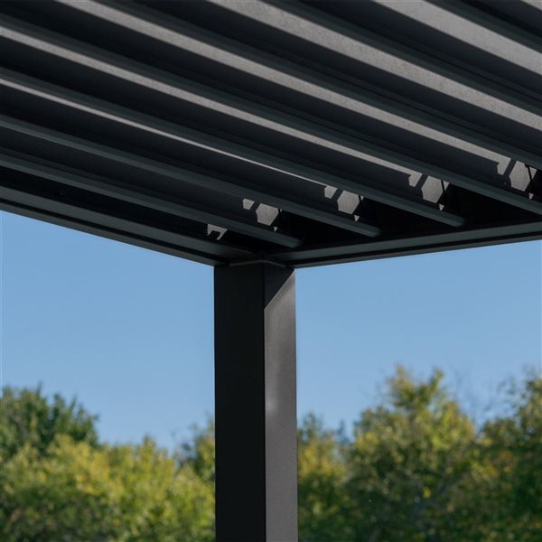 Backyard Discovery Sarasota 16 L x 10-ft W Black Metal Freestanding Louvred Pergola