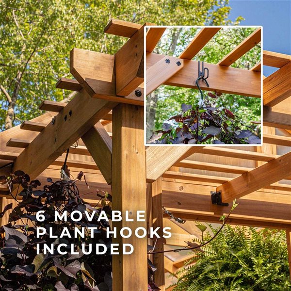 Backyard Discovery Bellerose 10 H x 15 L x 7-ft W Brown Cedar Frame and Polycarbonate Panels Greenhouse