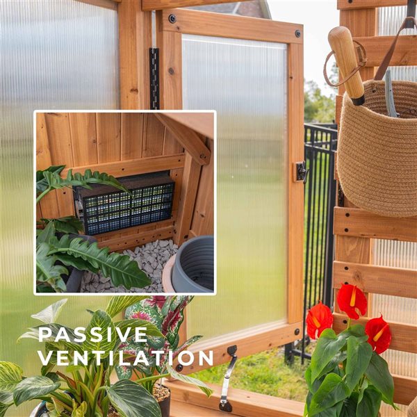 Backyard Discovery Willow 8 H x 9 L x 6-ft W Brown Cedar Frame and Polycarbonate Panels Greenhouse