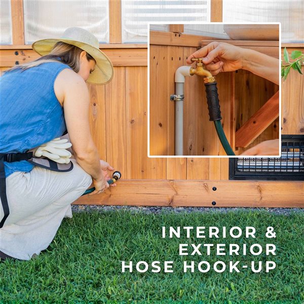 Backyard Discovery Willow 8 H x 9 L x 6-ft W Brown Cedar Frame and Polycarbonate Panels Greenhouse