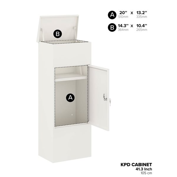 Ceha Canada KPD White 44 H x 36 D x 16-in W Metal Ground Mail Drop Box