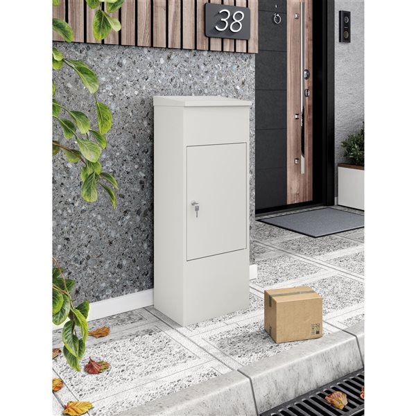 Ceha Canada KPD White 44 H x 36 D x 16-in W Metal Ground Mail Drop Box