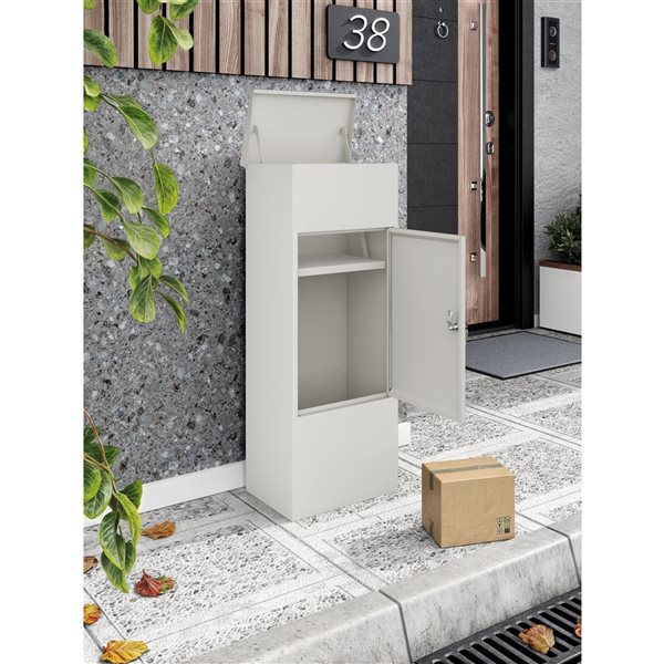 Ceha Canada KPD White 44 H x 36 D x 16-in W Metal Ground Mail Drop Box