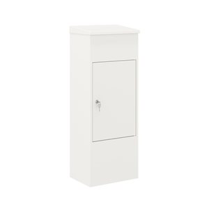 Boîte de dépôt courrier en métal KPD Ceha Office Furniture 44 h. x 12 p. x 18 po l. blanc fixé au sol