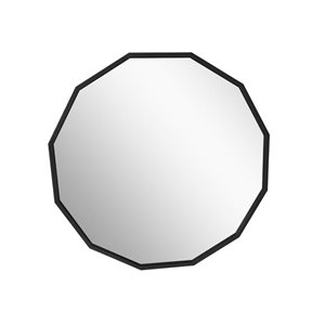 A&E Bath and Shower Oppen 36-in W Black Round Framed Wall Mirror