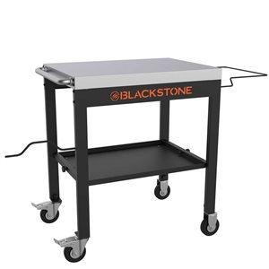 Blackstone Black Steel Freestanding 30 W x 33.5 H x 20.5-in D Prep Table w/ 2 Locking Wheels