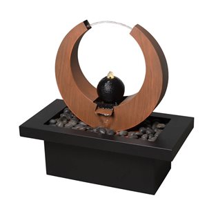 Hi-Line Gift Ltd. 28-in H Rusty Top and Black Basin Metal Fountain Statue