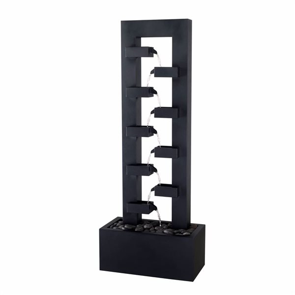 Hi-Line Gift Ltd. 50-in H Black Metal Tiered Fountain