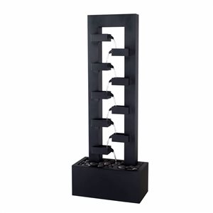 Hi-Line Gift Ltd. 50-in H Black Metal Tiered Fountain
