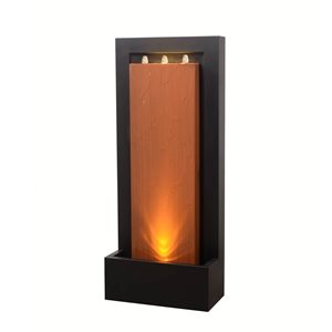 Hi-Line Gift Ltd. 47-in H Black and Rusty Zinc Metal Wall Fountain w/ LED Lights