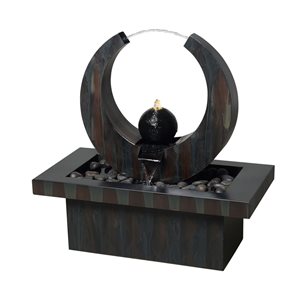 Hi-Line Gift Ltd. 27.5-in H Rusty Grey Metal Fountain Statue w/ LED Lights