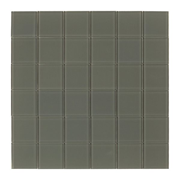 Échantillon de carreau autocollant vert Olive 2x Faster SpeedTiles 4 x 4 po en verre lustré
