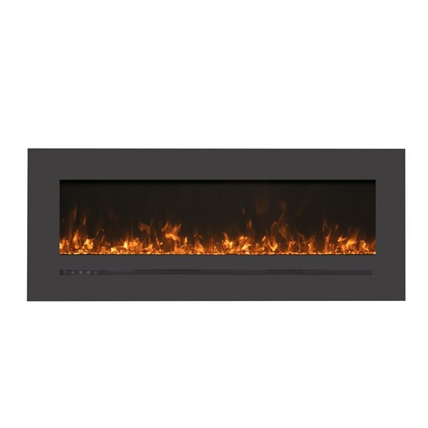 Amantii 60 L x 26-in W Black LED Heater Wall Mount Electric Fireplace w/ Remote