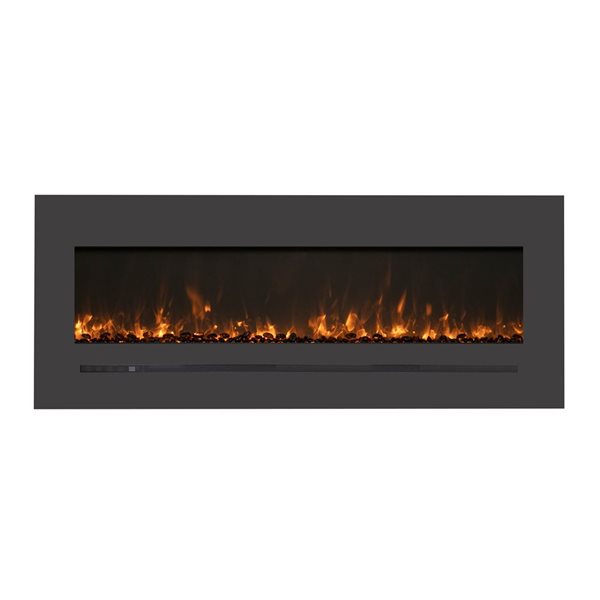 Amantii 60 L x 24-in W Black LED Heater Wall Mount Electric Fireplace w/ Remote