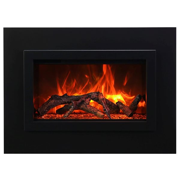 Amantii 38 L x 25-in W Black LED Heater Wall Mount Electric Fireplace w/ Remote