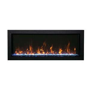Amantii 58 L x 21-in W Black LED Heater Wall Mount Electric Fireplace w/ Remote