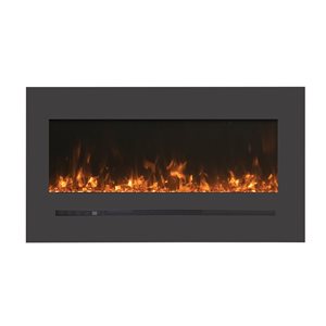 Amantii 38 L x 26-in W Black LED Heater Wall Mount Electric Fireplace w/ Remote