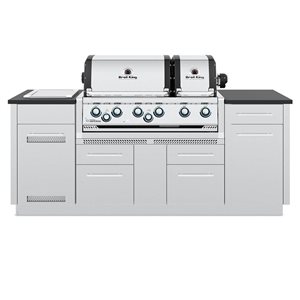 Broil King Imperial S 690i 6-Burner Built-In Island Grill w/ Side Burner and Rear Rotisserie Burner - Propane Gas