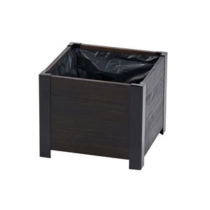 Grapevine Urban Garden 15 H x 18 D x 18-in W Grey Square Wood Low Profile Planter