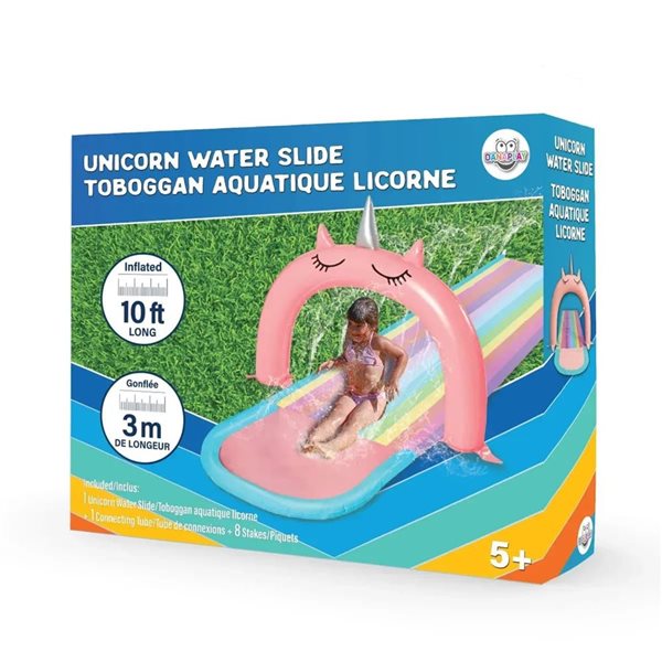 Danaplay 10-ft L Multicolour Pastel Unicorn Waterslide